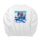 valtanamnのでふぉるめタッチな狸が操縦するレシプロ戦闘機 Big Crew Neck Sweatshirt