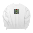 ユウキスタイリッシュショップの一輪のバラ Big Crew Neck Sweatshirt