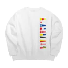 kimchinのカラフルな船の信号旗 Big Crew Neck Sweatshirt