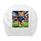 NekoAshiNoBathtubのアメリカンフットボールネコ Big Crew Neck Sweatshirt