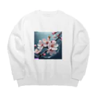 Navel Sky AIの水に咲く桜 Big Crew Neck Sweatshirt