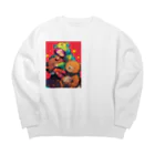 AQUAMETAVERSEの熊と仲良し　ラフルール　1859 Big Crew Neck Sweatshirt