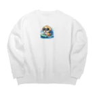 キューピットのふてくされワン Big Crew Neck Sweatshirt