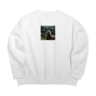 kawausonの水中で気ままに泳ぐ愛らしいカワウソ Big Crew Neck Sweatshirt