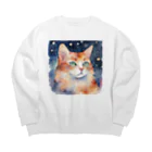 星降る夜にの夜空猫 Big Crew Neck Sweatshirt