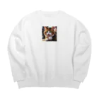 oz-chanの何かしようとしてる猫 Big Crew Neck Sweatshirt