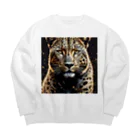 ritomomijiのヒョウ6 Big Crew Neck Sweatshirt