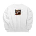 takas　shopの料理をするハリネズミ（ハリー君） Big Crew Neck Sweatshirt