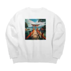 AQUAMETAVERSEの鳥居　なでしこ1478 Big Crew Neck Sweatshirt