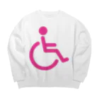 お絵かき屋さんの車椅子マーク（ピンク） Big Crew Neck Sweatshirt