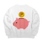 お絵かき屋さんの豚の貯金箱（ポイント） Big Crew Neck Sweatshirt