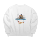 Yanjiisの釣り親子：釣れないかな～ Big Crew Neck Sweatshirt