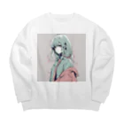 もやしのお店屋さんのチョコミントレディ Big Crew Neck Sweatshirt