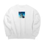 Pixel Art Goodsの自由の女神像（pixel art） Big Crew Neck Sweatshirt