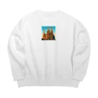 Pixel Art Goodsのサクラダファミリア（pixel art） Big Crew Neck Sweatshirt