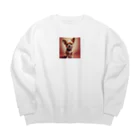 アニマルゲッツ-H3のくりくりお目目の小型犬 Big Crew Neck Sweatshirt