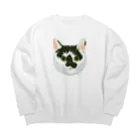 segasworksのねこさんのお顔（白黒ねこ） Big Crew Neck Sweatshirt