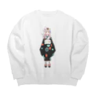 もかふしぎ🐰のもかち立ち絵 Big Crew Neck Sweatshirt