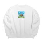 カメ好き屋のかめさん Big Crew Neck Sweatshirt