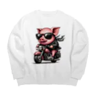 kanataのぶたライダー Big Crew Neck Sweatshirt