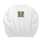 denyo dreamのウサギのアマリリス Big Crew Neck Sweatshirt