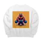 AKIRAのバキバキ筋トレくまちゃん Big Crew Neck Sweatshirt