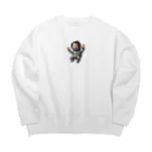 変わり者の集まりのベビー宇宙飛行士 Big Crew Neck Sweatshirt