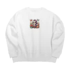 正龍のCute3龍我ryuga Big Crew Neck Sweatshirt