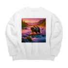 OHANA_087のアラスカのグリズリー Big Crew Neck Sweatshirt