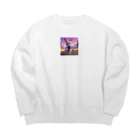 kaz_new9の未来のうさぎ戦士 Big Crew Neck Sweatshirt