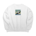 hinasoyuの踊るツノメドリ Big Crew Neck Sweatshirt