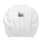 lil_tanikuの綺麗な多肉植物イラスト Big Crew Neck Sweatshirt