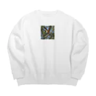 ganeshaの枝から枝へ移動するタカ Big Crew Neck Sweatshirt