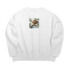 ganeshaの食べ物を探すタカ Big Crew Neck Sweatshirt