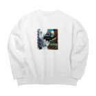 no name...の赤鬼 Big Crew Neck Sweatshirt