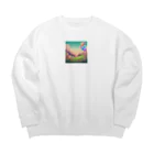 okiraku202のふわふわ風船 Big Crew Neck Sweatshirt