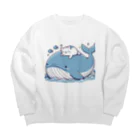 ニャーちゃんショップの眠りネコ Big Crew Neck Sweatshirt