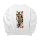 SHOPバケネコ…の大小バケネコ画 Big Crew Neck Sweatshirt