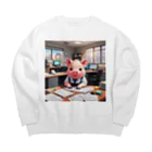 MTHの社内の文書を整理するミニブタ Big Crew Neck Sweatshirt