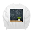 positive_poem05の名言は黒板に書き記した Big Crew Neck Sweatshirt