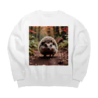 はなはなのひょっこり　ハリネズミ Big Crew Neck Sweatshirt