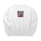 112357baのキモカワ生き物 Big Crew Neck Sweatshirt