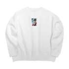 カカオのゾロ風 Big Crew Neck Sweatshirt