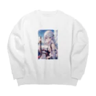 巫女スタぐらむの日本刀をもった美少女 Big Crew Neck Sweatshirt