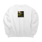 ganeshaのヨーロッパの田舎のステンドグラス Big Crew Neck Sweatshirt