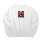 ayame_0923のポーカーをするパンダは、愛らしい姿でチップを扱う。 Big Crew Neck Sweatshirt