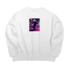 coyuoの サイバー・パンダ（バスケット） Big Crew Neck Sweatshirt