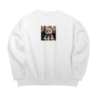 asnaynの車でお出かけネコちゃん Big Crew Neck Sweatshirt