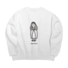 ねっこのAMATERASU_WOMAN_LINE_BK Big Crew Neck Sweatshirt