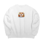 iota01の食欲旺盛なかわいいハムスター Big Crew Neck Sweatshirt
